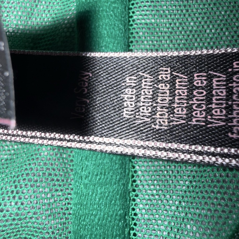 Victorias Secret Very Sexy Bustier Womens 32B XS Green Lace Floral Boned Sheer - Picture 10 of 11